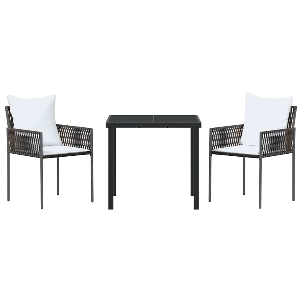 Have Spisebordssæt 3 pcs Brun Poly rattan
