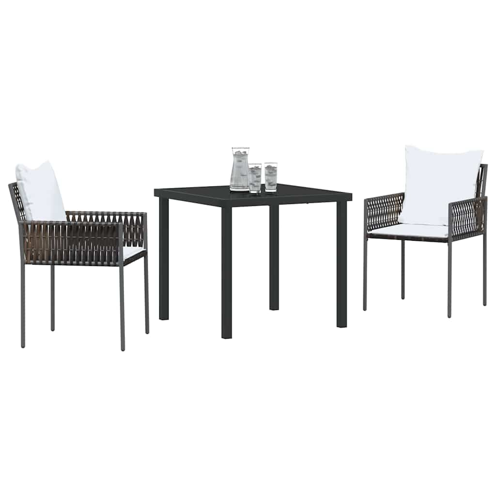 Have Spisebordssæt 3 pcs Brun Poly rattan