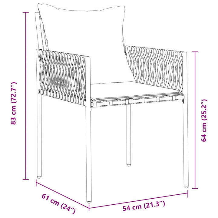 Have Spisebordssæt 3 pcs Brun Poly rattan
