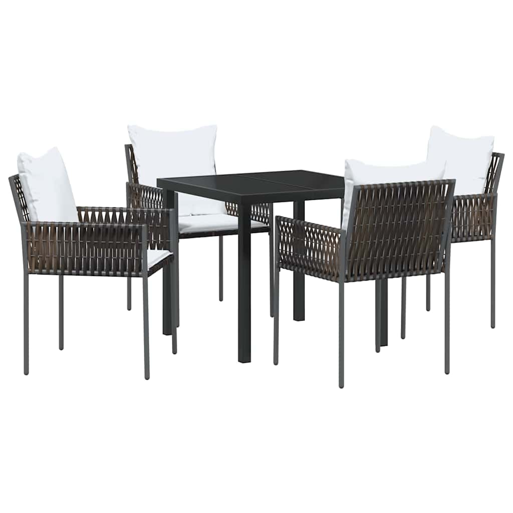 Have Spisebordssæt 5 pcs Brun Poly rattan
