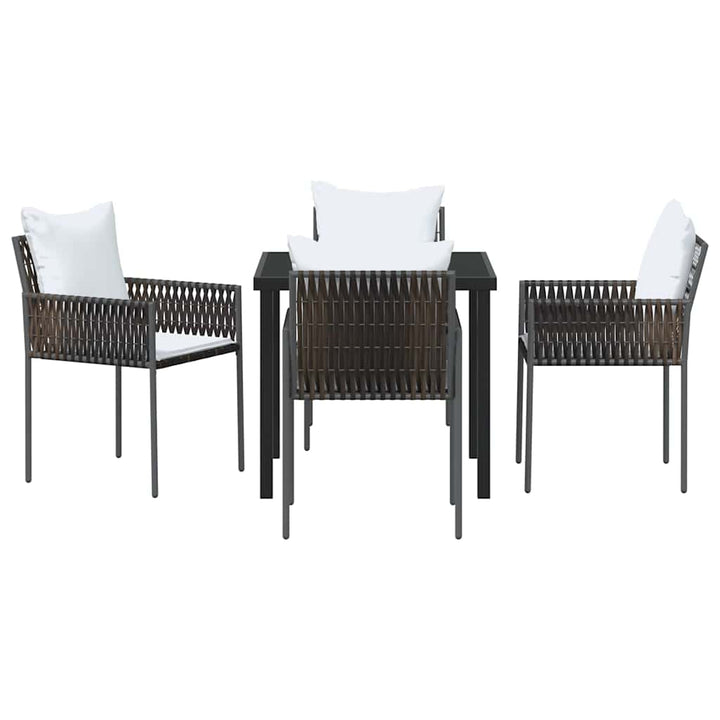 Have Spisebordssæt 5 pcs Brun Poly rattan