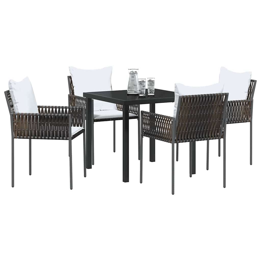 Have Spisebordssæt 5 pcs Brun Poly rattan