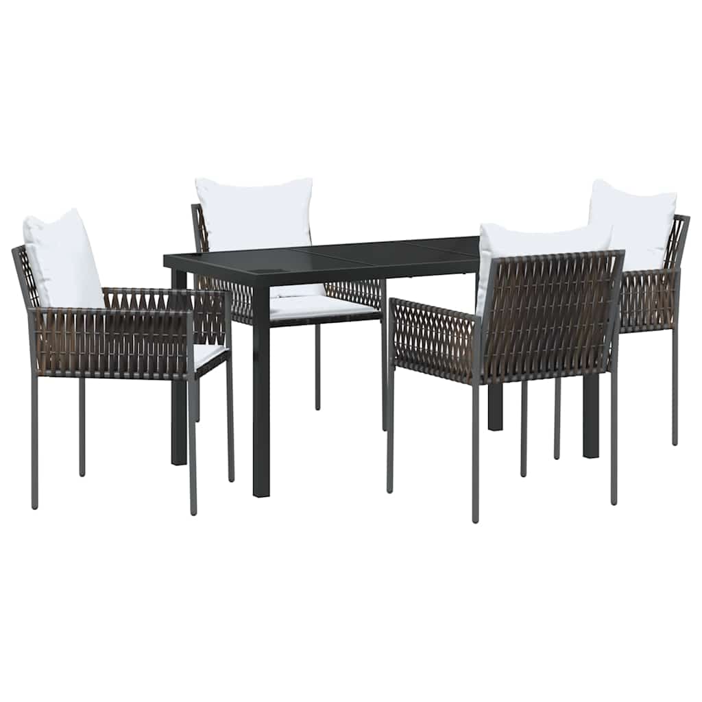 Have Spisebordssæt 5 pcs Brun Poly rattan