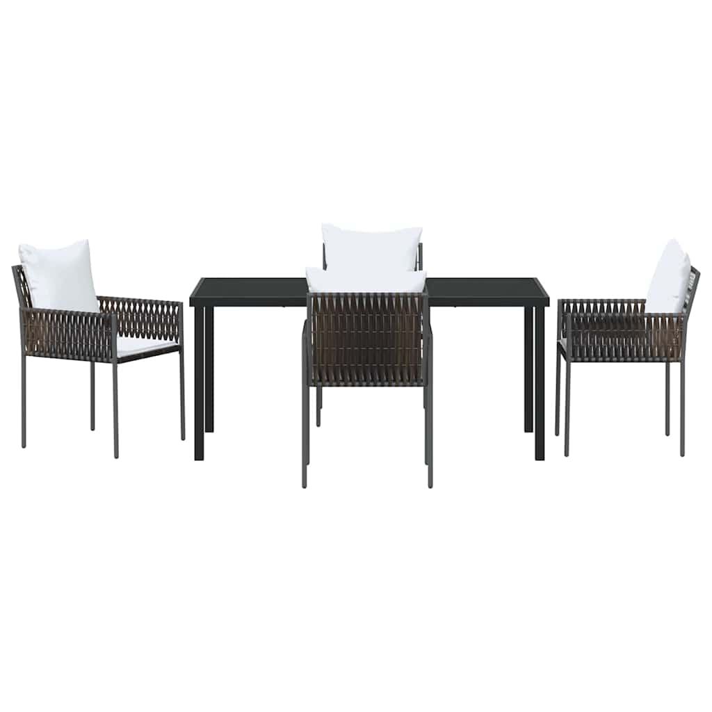 Have Spisebordssæt 5 pcs Brun Poly rattan