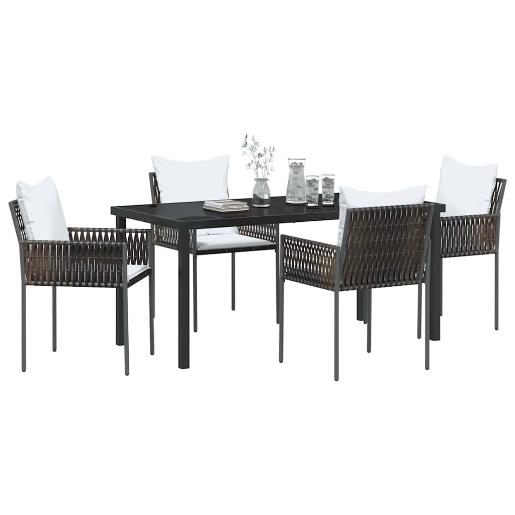 Have Spisebordssæt 5 pcs Brun Poly rattan