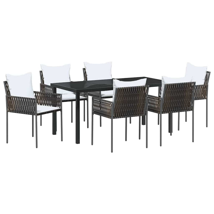 Have Spisebordssæt 7 pcs Brun Poly rattan