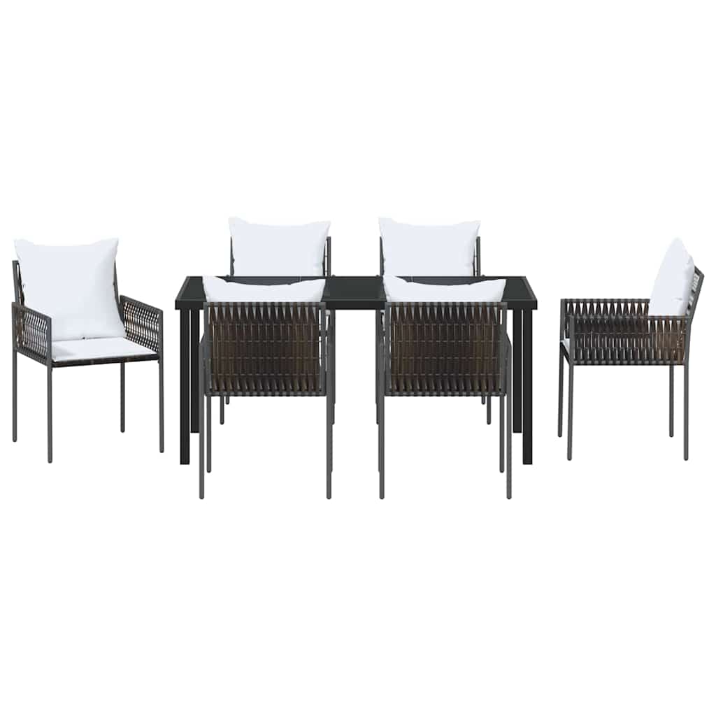 Have Spisebordssæt 7 pcs Brun Poly rattan