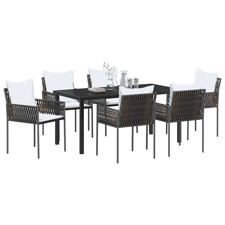 Have Spisebordssæt 7 pcs Brun Poly rattan