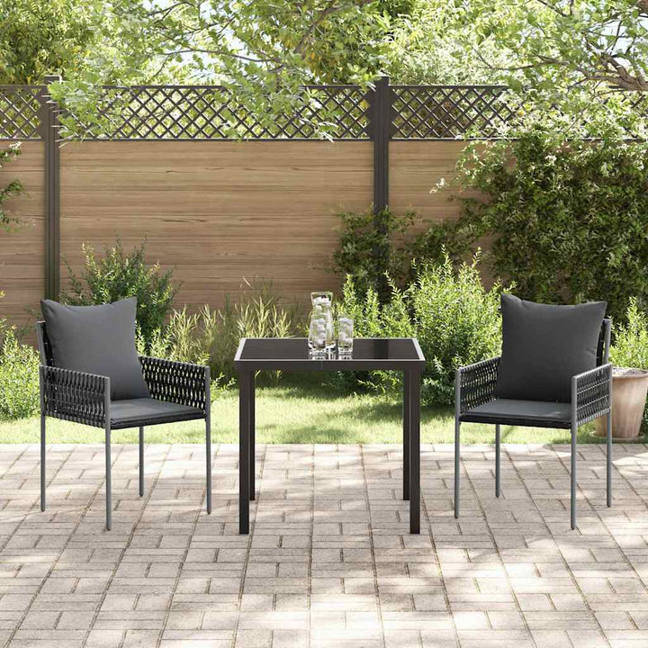 Have Spisebordssæt 3 pcs Sort Poly rattan
