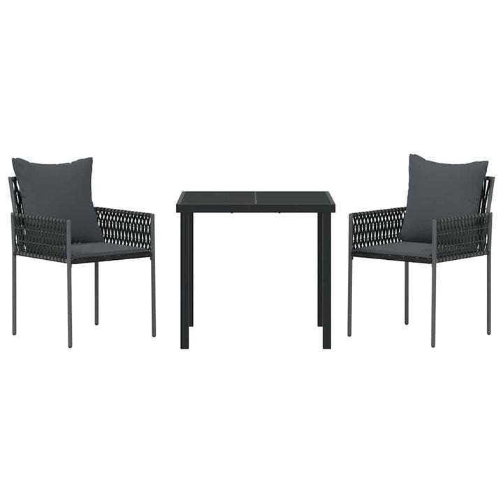 Have Spisebordssæt 3 pcs Sort Poly rattan