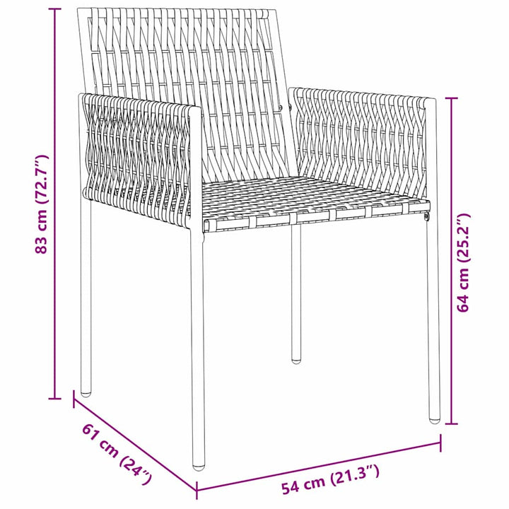 Have Spisebordssæt 3 pcs Sort Poly rattan