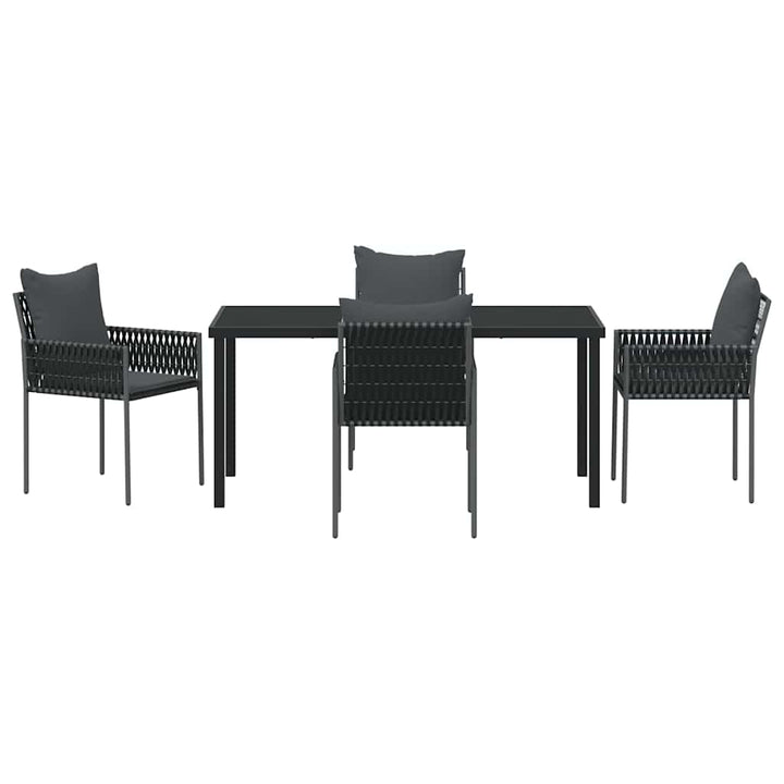 Have Spisebordssæt 5 pcs Sort Poly rattan
