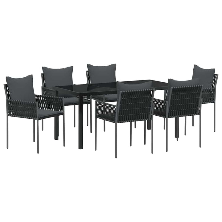 Have Spisebordssæt 7 pcs Sort Poly rattan