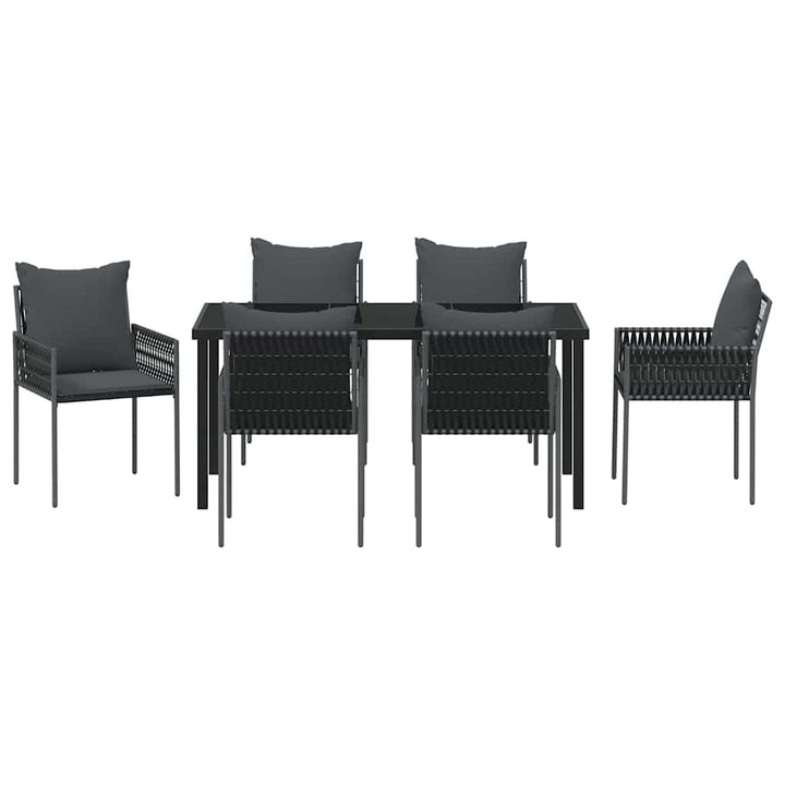 Have Spisebordssæt 7 pcs Sort Poly rattan