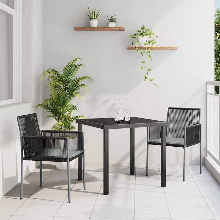 Have Spisebordssæt 3 pcs Sort Poly rattan