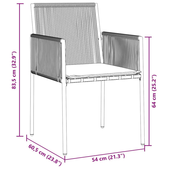 Have Spisebordssæt 3 pcs Sort Poly rattan