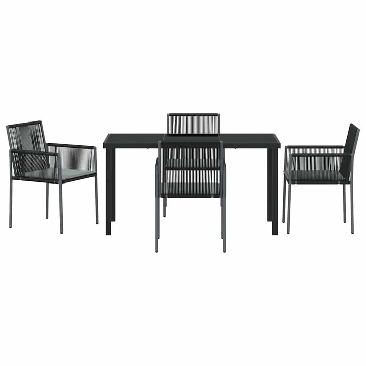 Have Spisebordssæt 5 pcs Sort Poly rattan