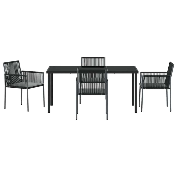 Have Spisebordssæt 5 pcs Sort Poly rattan
