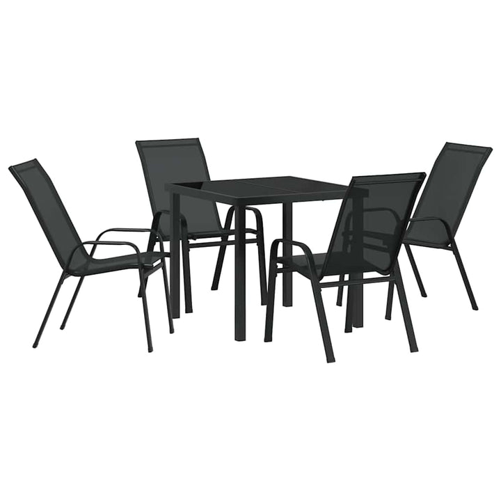 Have Spisebordssæt 5 pcs Sort Textilene og stål