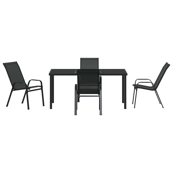 Have Spisebordssæt 5 pcs Sort Textilene og stål