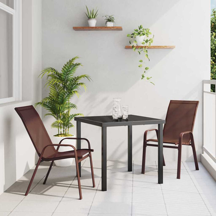 Have Spisebordssæt 3 pcs Brun Textilene og stål