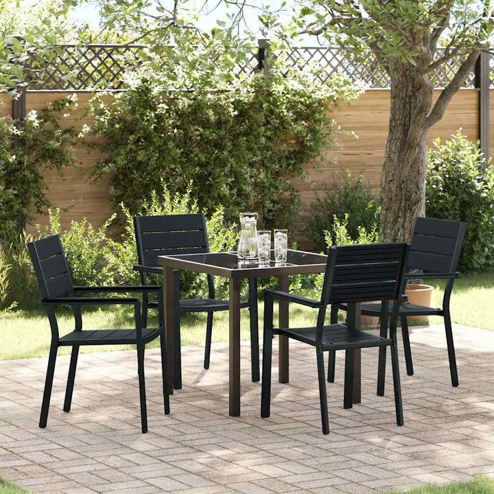 Have Spisebordssæt 5 pcs Sort HDPE