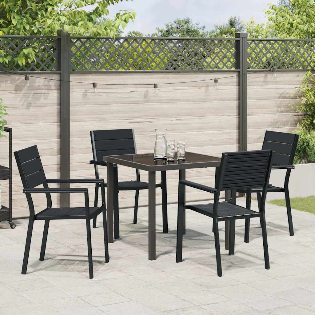 Have Spisebordssæt 5 pcs Sort HDPE