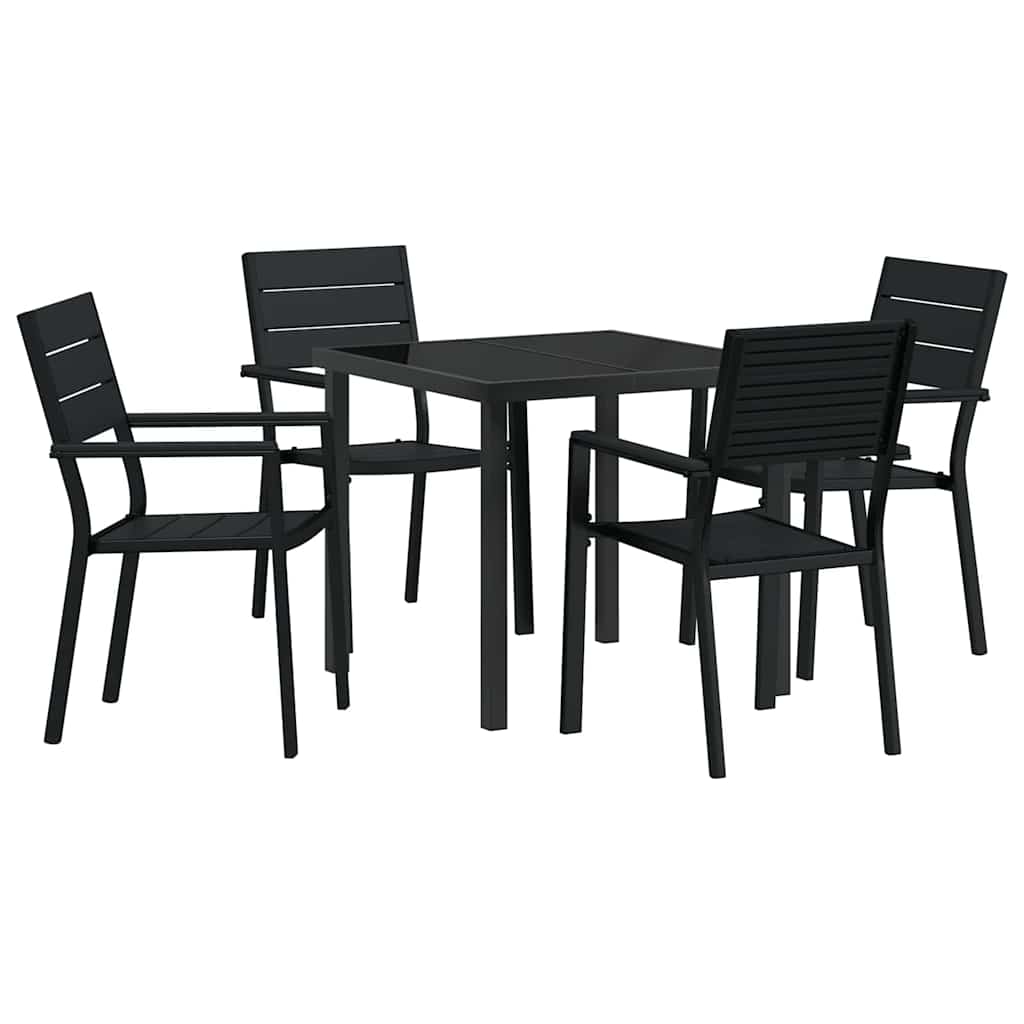 Have Spisebordssæt 5 pcs Sort HDPE