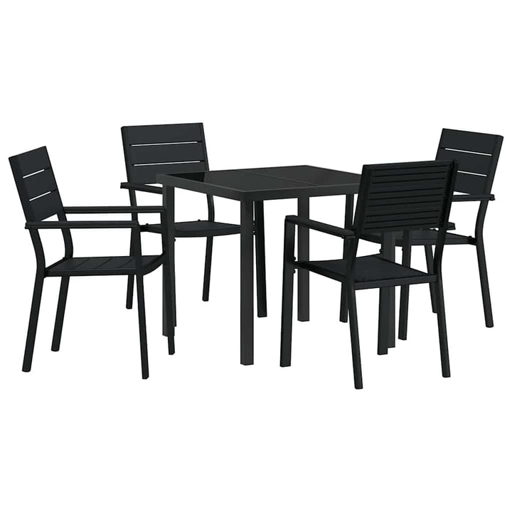 Have Spisebordssæt 5 pcs Sort HDPE