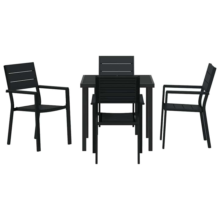 Have Spisebordssæt 5 pcs Sort HDPE