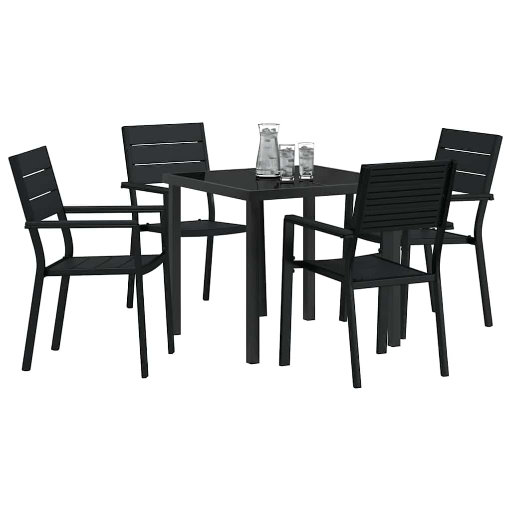 Have Spisebordssæt 5 pcs Sort HDPE