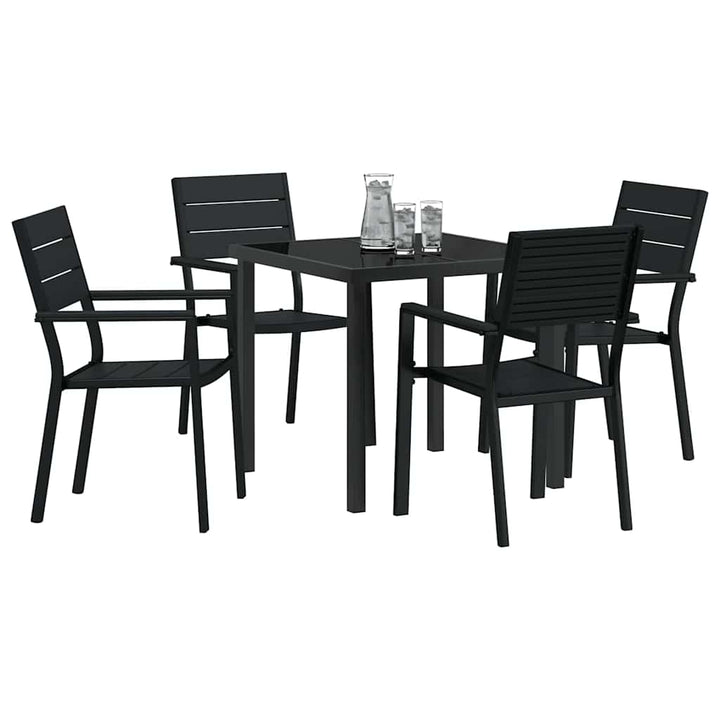 Have Spisebordssæt 5 pcs Sort HDPE