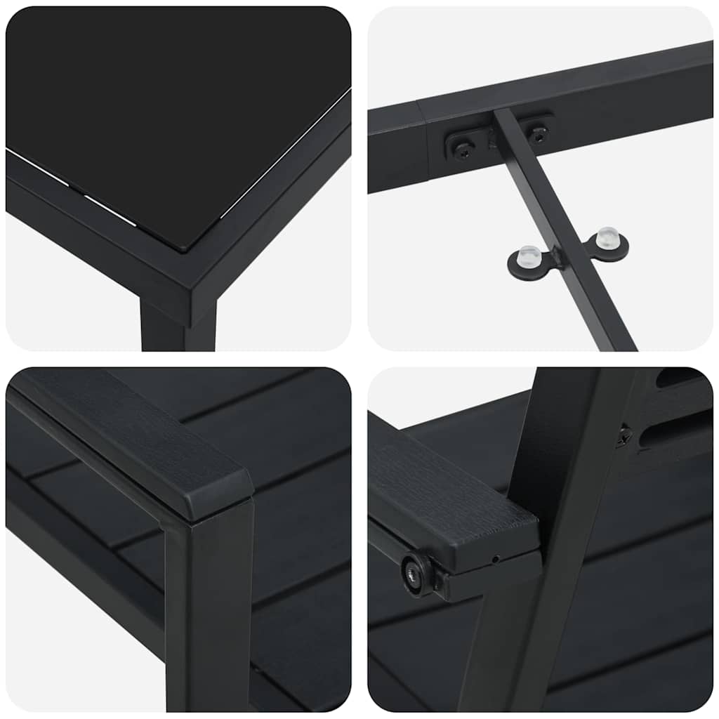 Have Spisebordssæt 5 pcs Sort HDPE