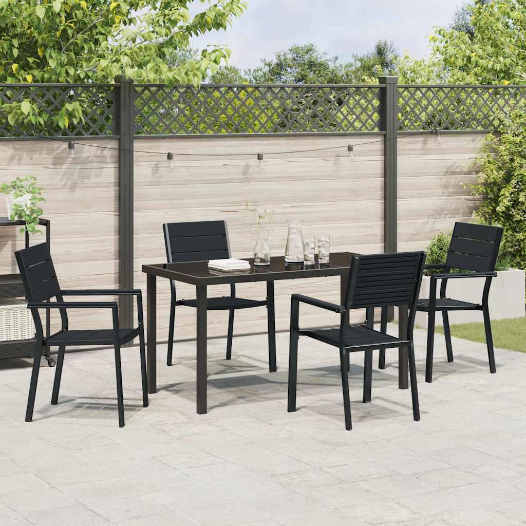 Have Spisebordssæt 5 pcs Sort HDPE
