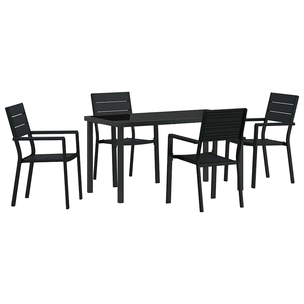 Have Spisebordssæt 5 pcs Sort HDPE