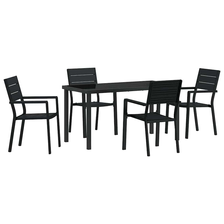 Have Spisebordssæt 5 pcs Sort HDPE