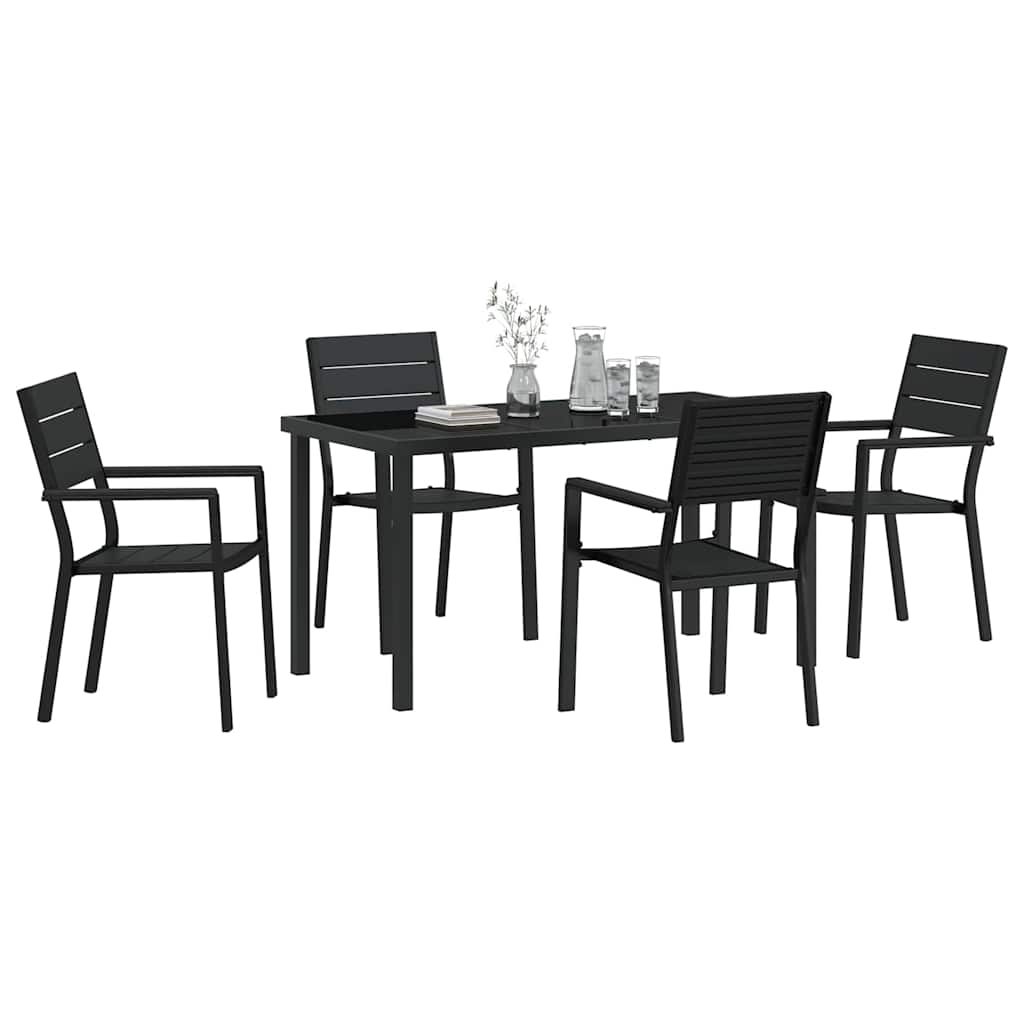 Have Spisebordssæt 5 pcs Sort HDPE