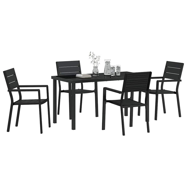 Have Spisebordssæt 5 pcs Sort HDPE