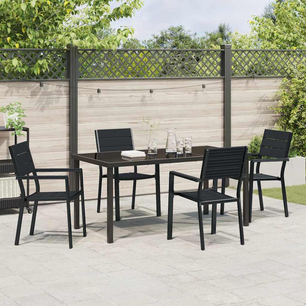 Have Spisebordssæt 5 pcs Sort HDPE