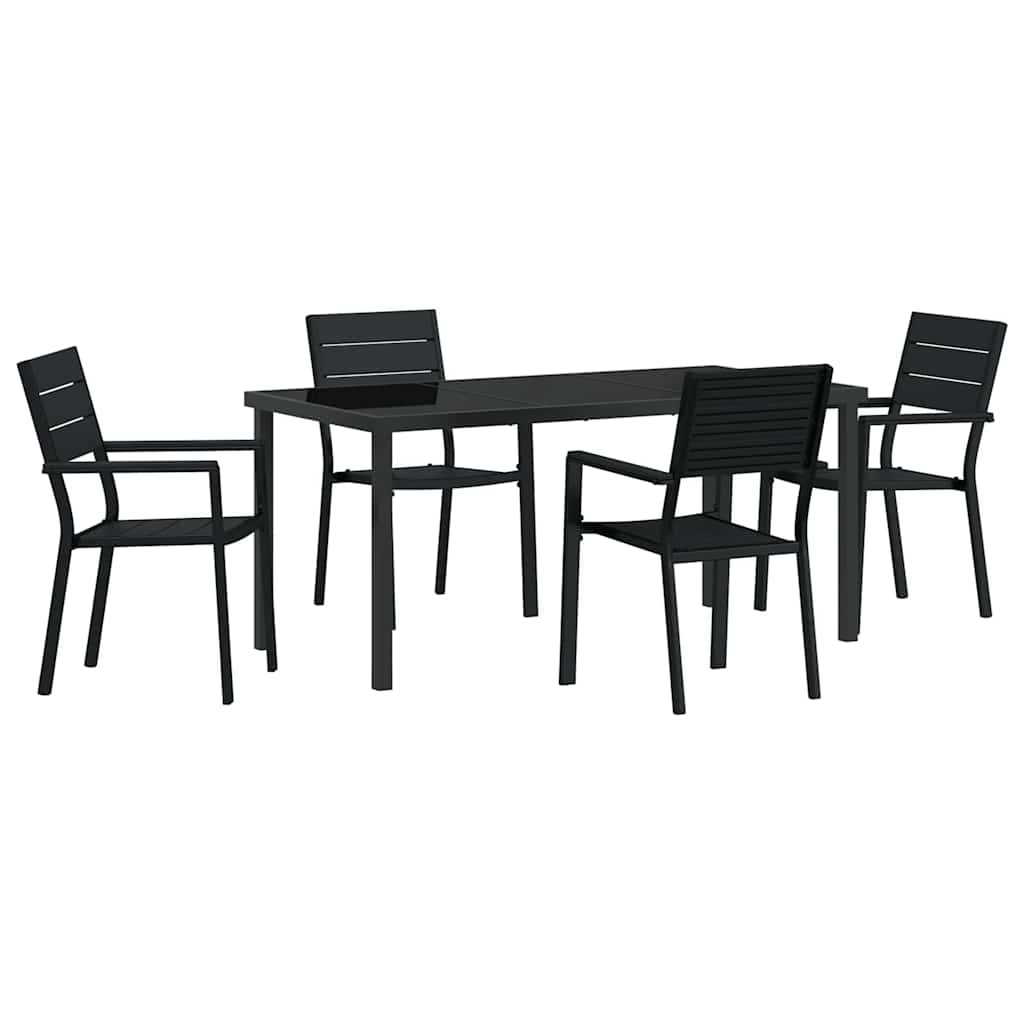 Have Spisebordssæt 5 pcs Sort HDPE