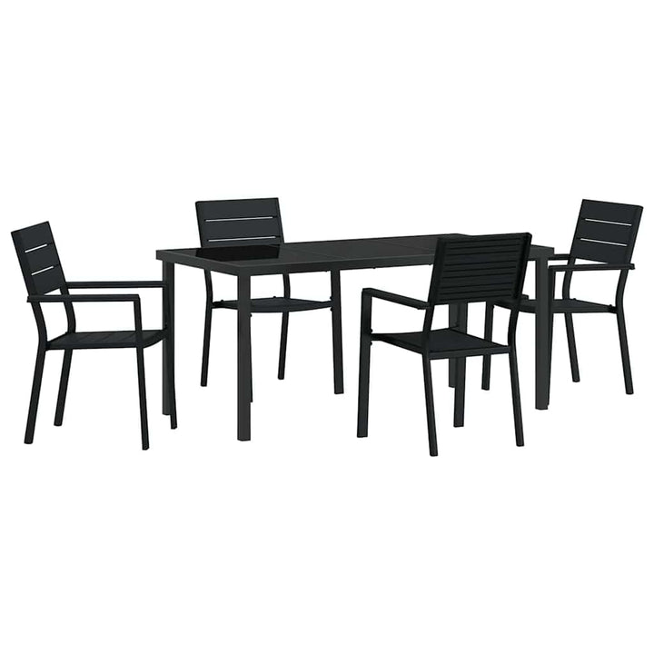 Have Spisebordssæt 5 pcs Sort HDPE