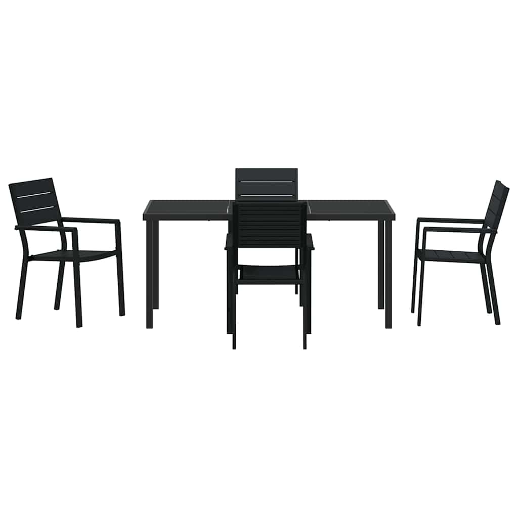 Have Spisebordssæt 5 pcs Sort HDPE
