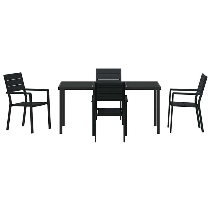 Have Spisebordssæt 5 pcs Sort HDPE