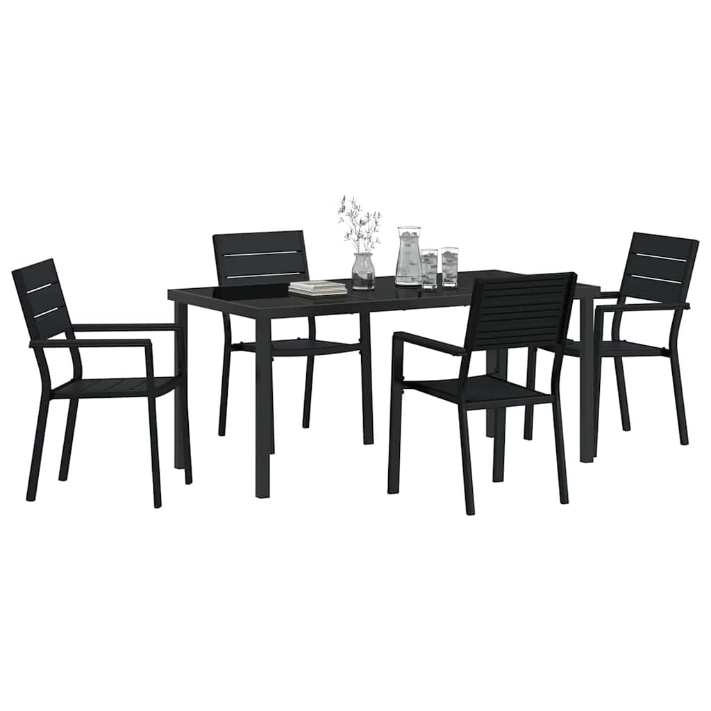 Have Spisebordssæt 5 pcs Sort HDPE
