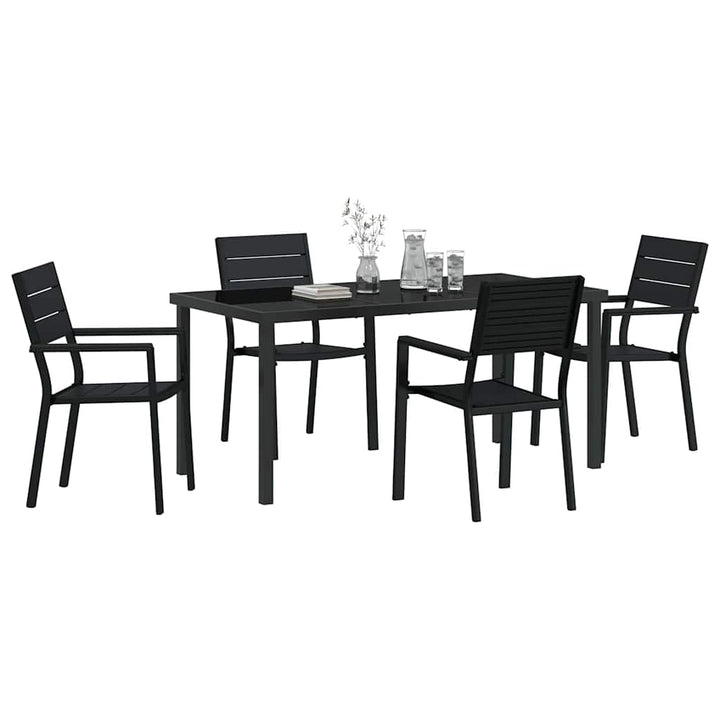 Have Spisebordssæt 5 pcs Sort HDPE