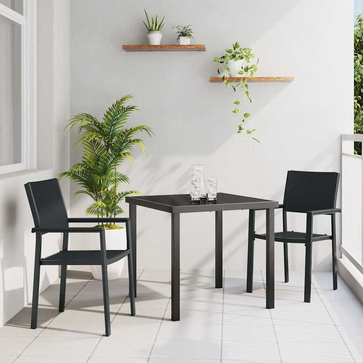 Have Spisebordssæt 3 pcs Sort Poly rattan