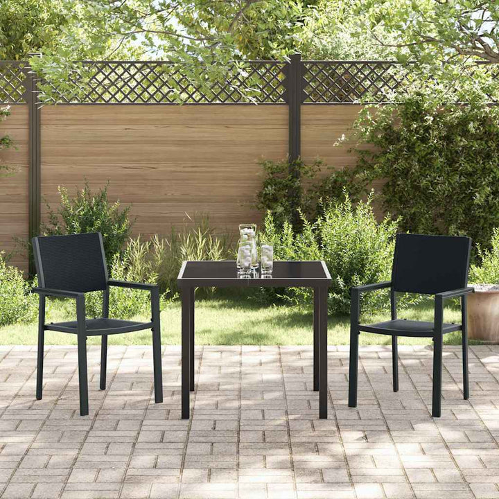 Have Spisebordssæt 3 pcs Sort Poly rattan