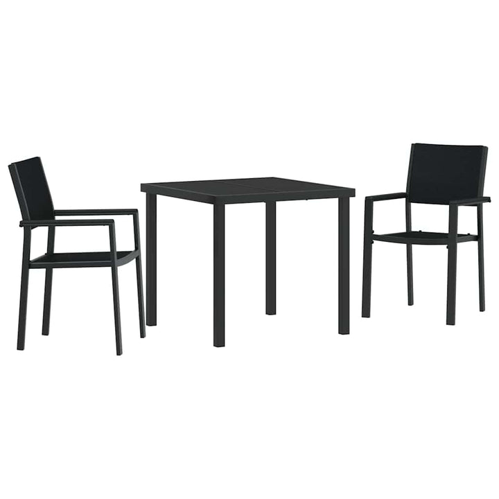Have Spisebordssæt 3 pcs Sort Poly rattan