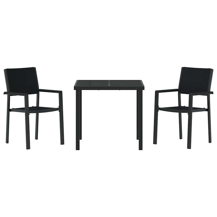 Have Spisebordssæt 3 pcs Sort Poly rattan
