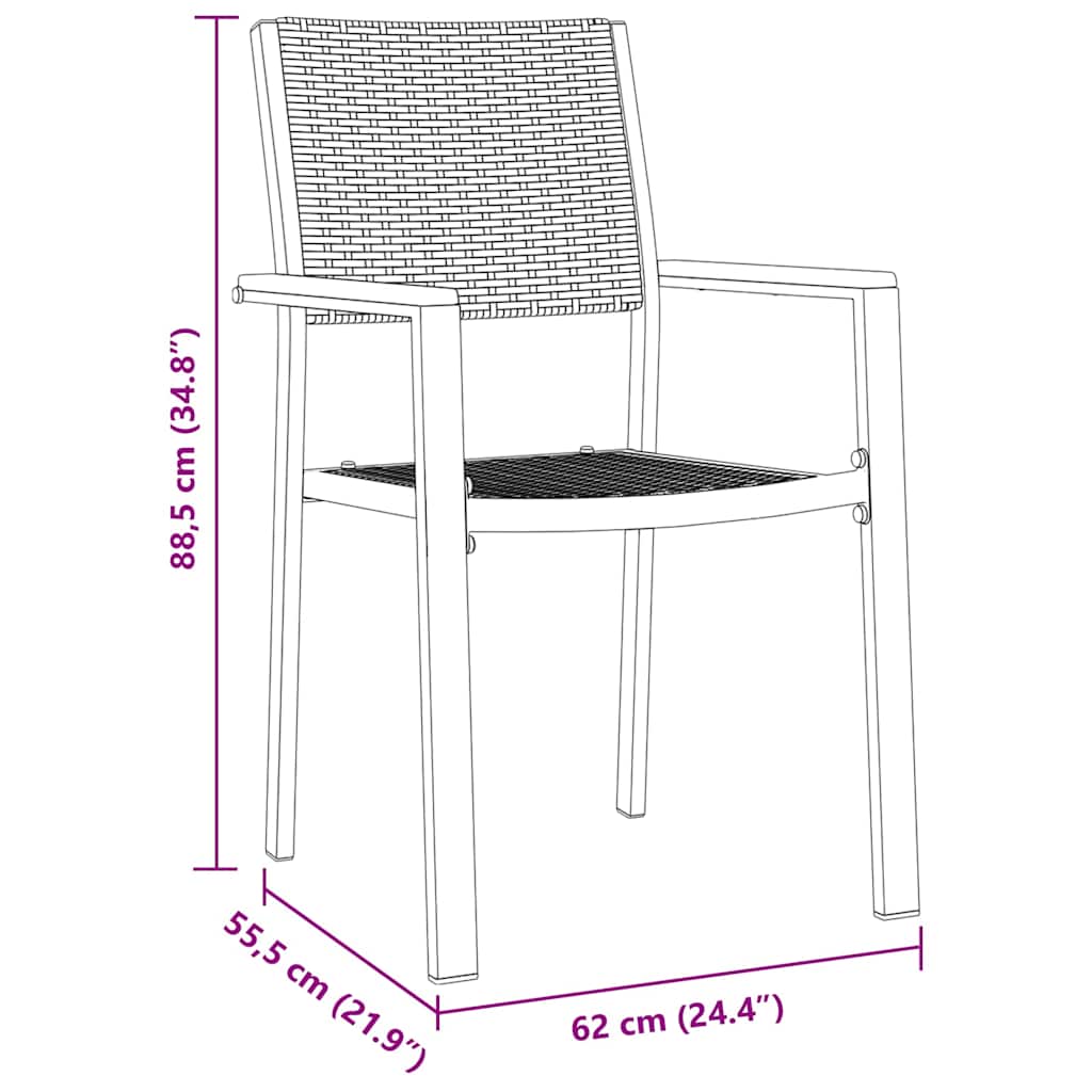 Have Spisebordssæt 3 pcs Sort Poly rattan